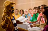 The Nittany Lion teaches a class