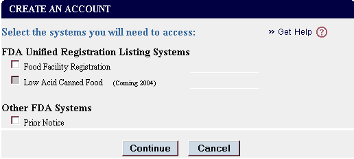 Select the systems you will need to access
