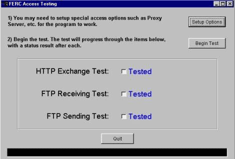 Test Access window