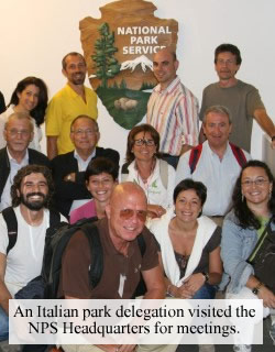 A park delegation from Italy at the NPS Headquarters.