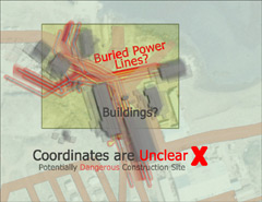 A map of a construction site