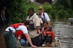 Rescued Flood Victims, Coralville, IA: Rescuing flood victims (Coralville, IA, USA)