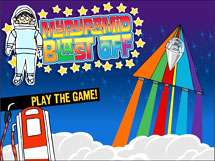 Screenshot of the MyPyramid Blast Off Game website.