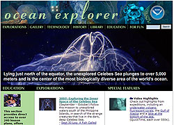 Screen shot of NOAA's Ocean Explorer home page.
