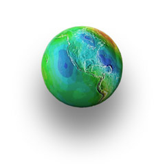 Geoid Earth with inset of North America