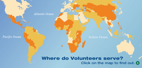 Where do Volunteers serve? Click on the map to find out.