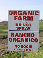 Organic Farm Do Not Spray Sign