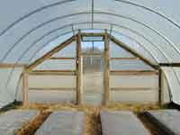 The nost critical components of hoop house strength are the end walls.
