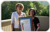 NSLC Project Coordinator Liberty Smith (l) and ETR CEO Marsha Weil.
