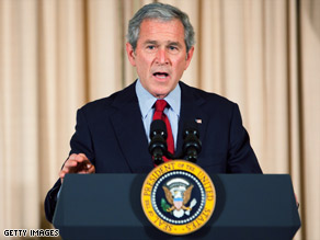 President Bush touts what he considers his foreign policy achievements Thursday at the State Department.