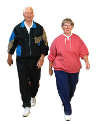 photo of two people walking