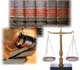 legal scales, law books and gavel