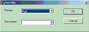 SOIC Sort By window.