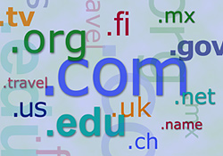 collage of internet domain names