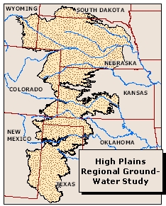 Location of the High Plains study area in the central United States.