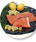 Photo of a plate of sliced salmon
