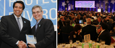 Gene Rodrigues, Director of Energy Efficiency, Southern California Edison and Marcus Peacock, US EPA Deputy Administrator, and a view of the 2008 awards ceremony.