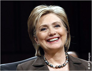 La secrétaire d'État désignée, Mme Hillary Clinton le 13 janvier 2009.