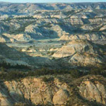 The badlands of the South Unit of Theodore Roosevelt National Park
