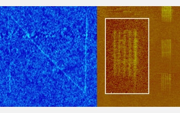 The new nanofountain probe produced these patterns; features are as thin as 40 nanometers