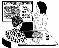 Image of a dietition speaking with a woman.