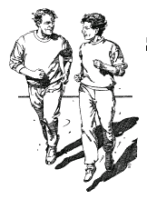 Image of a man and a woman jogging.
