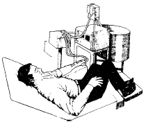 Image of a man connected to a dialysis machine.