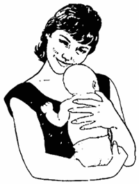 Image of a woman holding a baby.