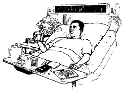 Image of a man in a hospital bed.