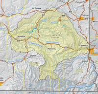 Thumbprint location map of Lower Snake-Tucannon CSP Watershed boundary.