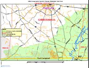 map of CSP Watershed in Christian County