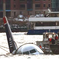 U.S. Airways (рейс 1549) рухнул в ледяную воду Гудзона