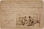 Vincent van Gogh, Postcard with Two Peasants Digging, 1885