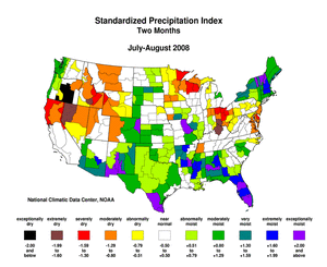 Graphic showing 2-Month SPI Map