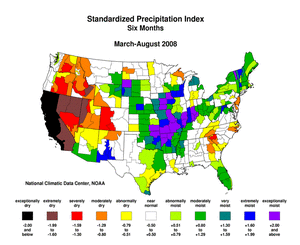 Graphic showing 6-Month SPI Map