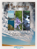 Picture of Harmony brochure cover - working together to conserve and protect Washington's Tribal lands.