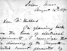 Letter from Alexander Graham Bell to Gardiner Greene Hubbard, August 14, 1875