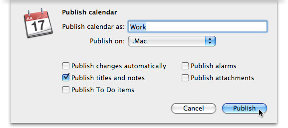 Share an iCal Schedule