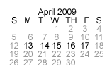 April 2009 calendar
