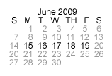 June 2009 calendar