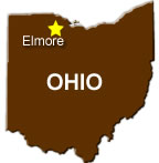 Map of Ohio with Elmore marked