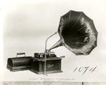Advertising photo of an Edison phonograph.
