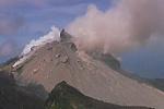 Ash billows from Soufriere Hills lava dome, Montserrat