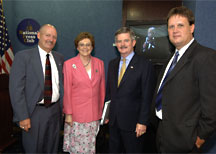 From left, Mike Lynch, Carol Van Kirk, Secretary Nicholson and Bob Bosse at National Press Club on Aug. 10, 2006