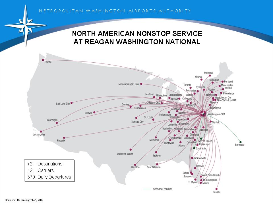 North America Nonstop Service at Washington National