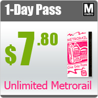 One day unlimited Metrorail pass ad               