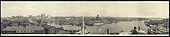 Black and white panoramic photo of Baltimore, Marlyand