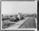 An aerial view of the train station in Bismarck.