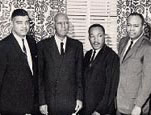 Civil Rights Leaders (L to R) John Lewis, Whitney Young, A. Philip Randolph, Dr. Martin Luther King, Jr., James Farmer,and Roy Wilkins. Photograph courtesy of Representative John Lewis