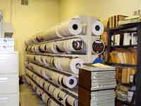 Photo of the Tape racks in the Information Archives